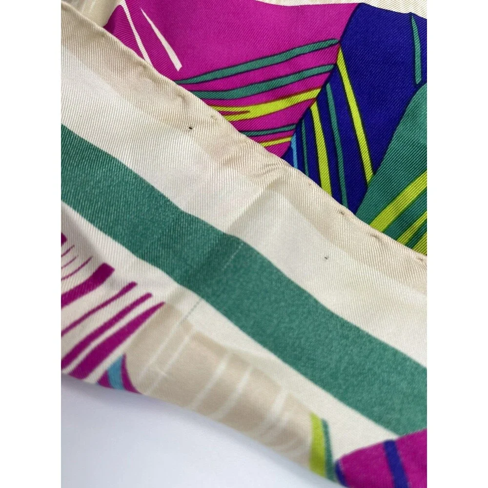 Authentic Vintage Christian Dior 100% Silk Scarf Made in Italy Floral 1980s /100